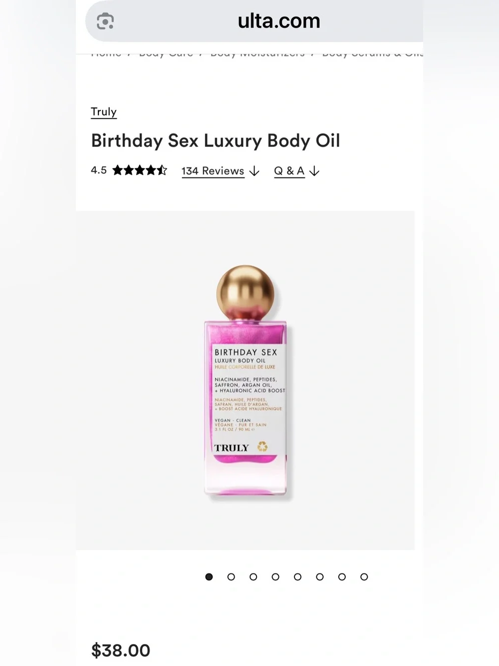 💕TRULY💕Birthday Sex Luxury Body Oil/NIP